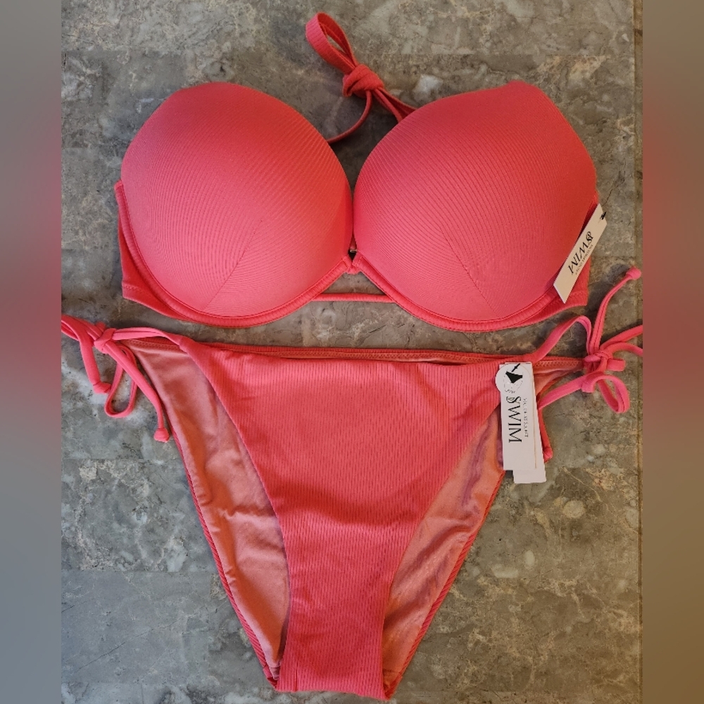 36D/M/L VS Swim Bombshell Cheeky Bikini Set Tropical Island Getaway